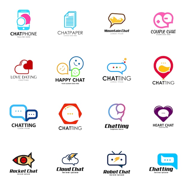 Chatting logo set