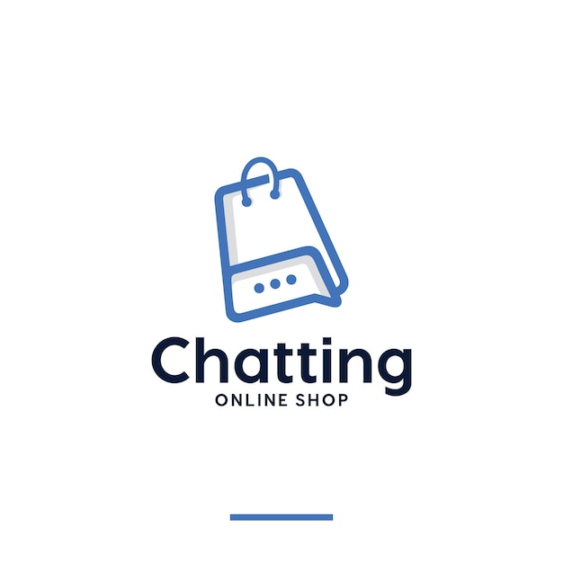 Chat, negozio online, ispirazione per il design del logo