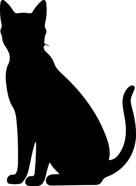 Vector chausie cat black silhouette with transparent background