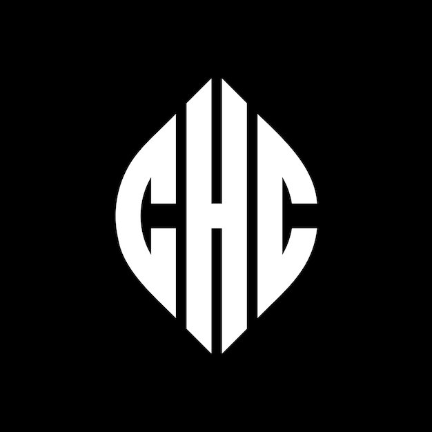 CHC cirkel letter logo ontwerp met cirkel en ellips vorm CHC ellips letters met typografische stijl De drie initialen vormen een cirkel logo CHC cirkel embleem Abstract Monogram Letter Mark Vector