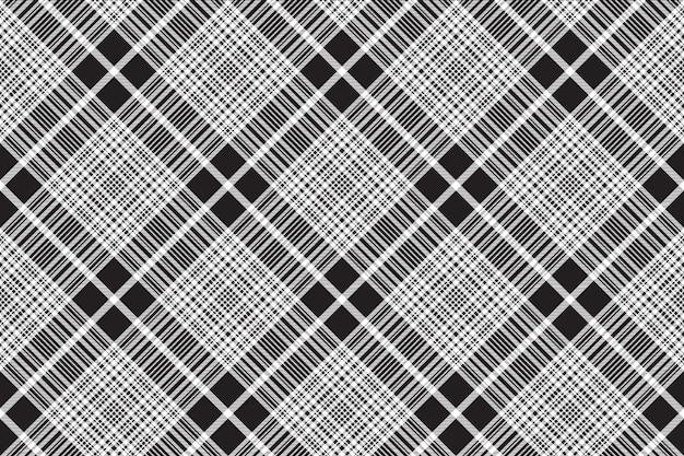 Check black white plaid seamless pattern
