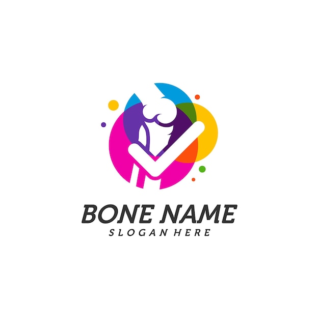 Check Bone logo ontwerp vector Creative Bone logo sjabloon pictogram symbool