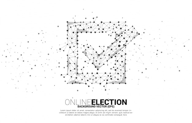 점 연결 선 다각형 네트워크의 확인란 아이콘. 선거 투표에 대한 개념
