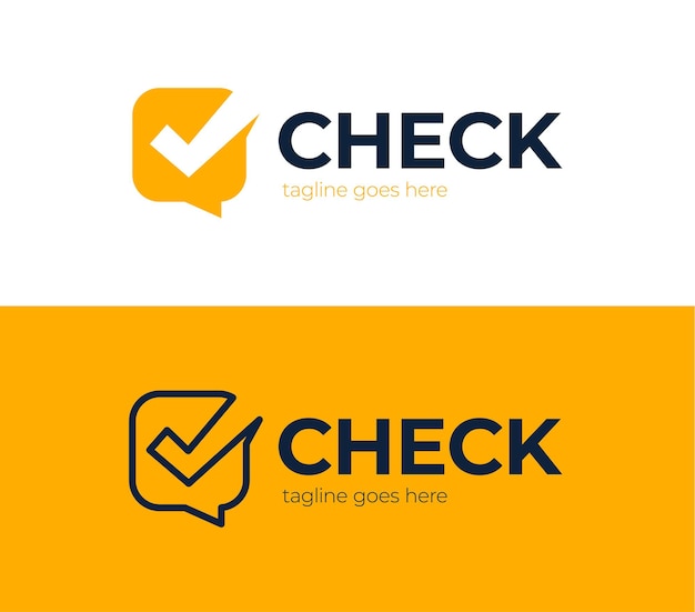 Check chat logo icon design