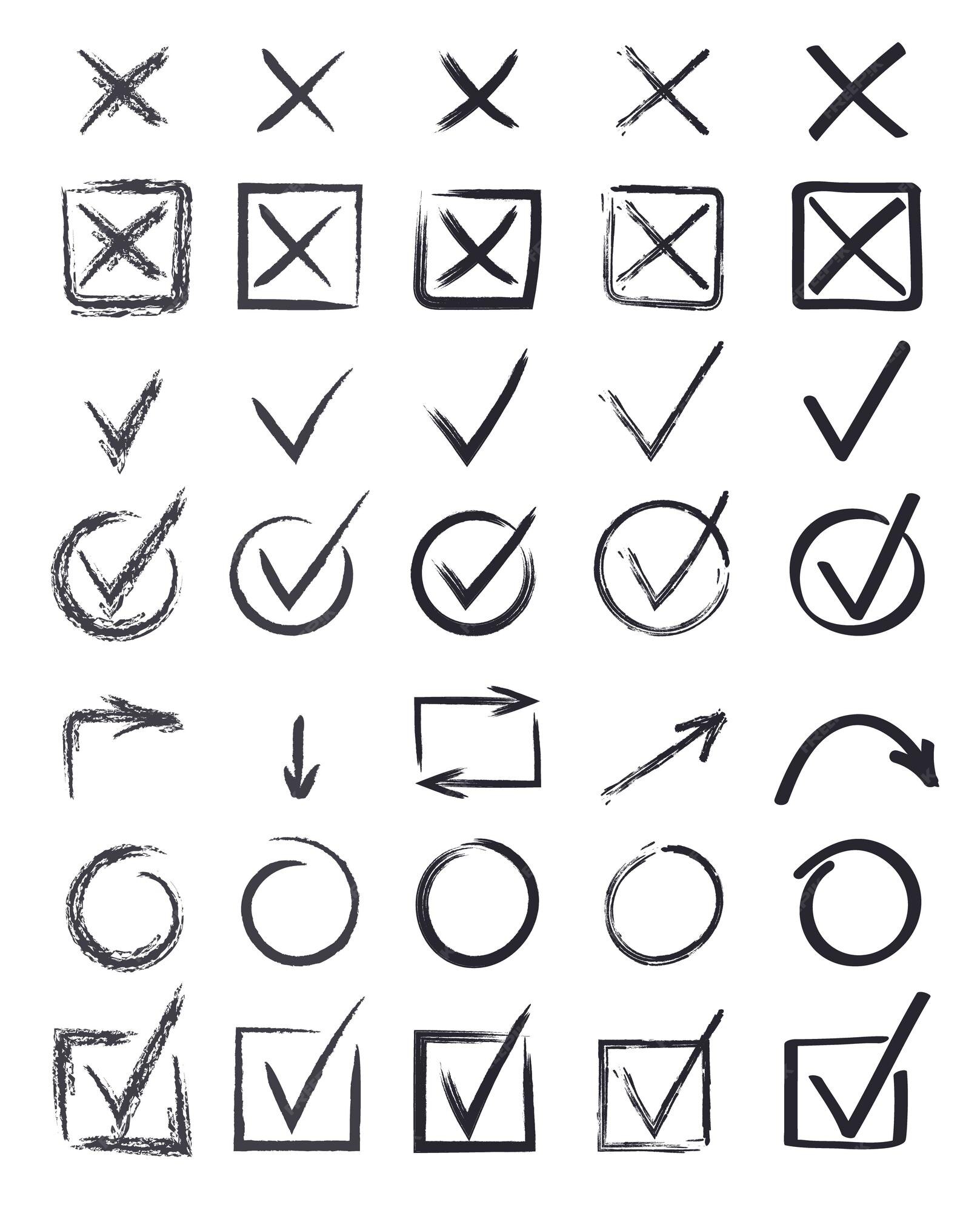 Free Vector  Buttern style check mark and cross symbols