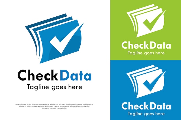 Check data logo template illustration