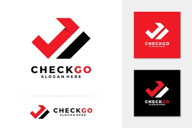 Vector check go fast arrow logo vector