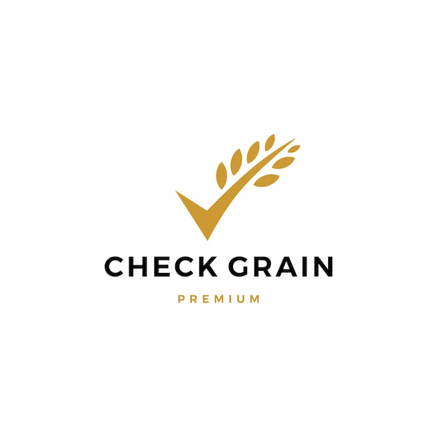 Check grain oat leaf tick verified gluten free logo template