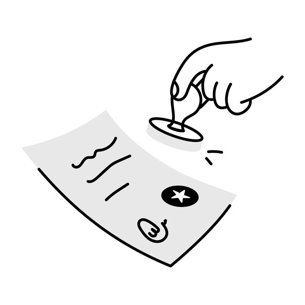 Check hand drawn icon of agreement terms