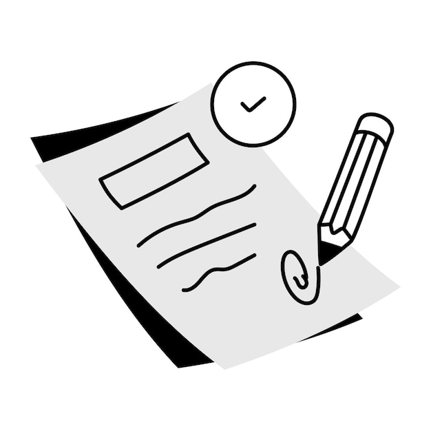 Check hand drawn icon of agreement terms