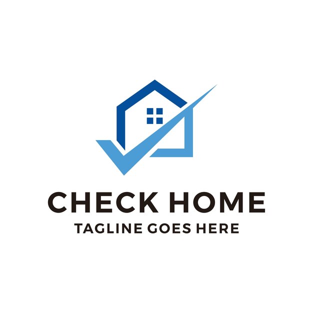 Check home logo design vector icon illustration