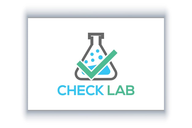 Check lab logo design. Laboratory logo design template