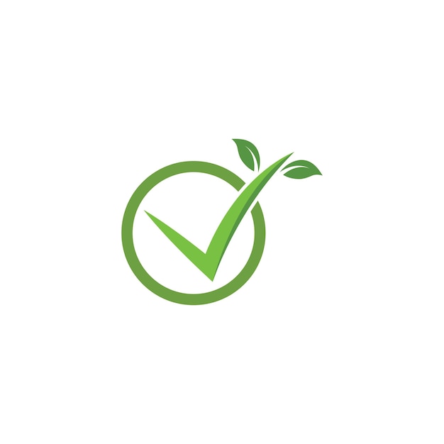 Check mark bio organic icon vector illustration