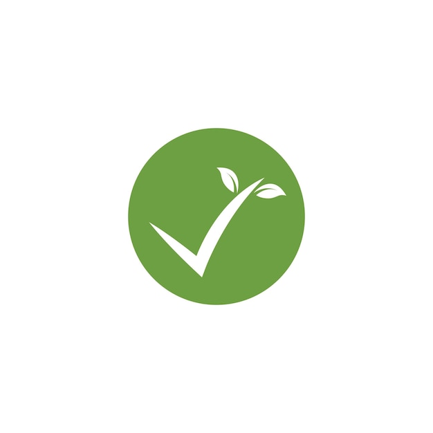 Check mark bio organic icon vector illustration