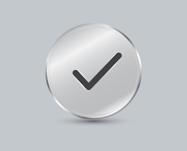 Vector check mark button isolated on gray background check list icon vector illustration