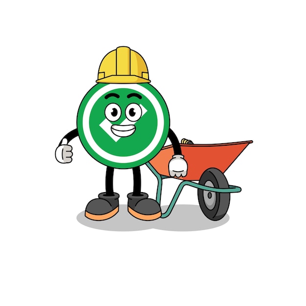 Check mark cartoon as a contractor character design