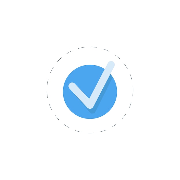 Check mark colourful flat vector icon