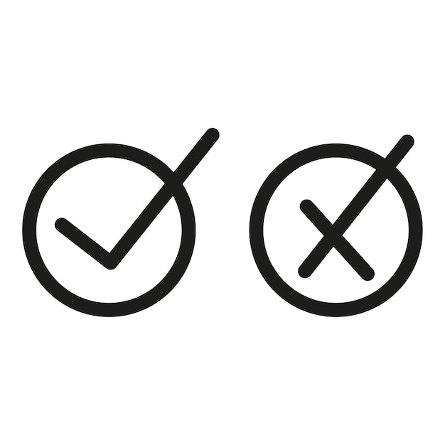 Check mark and cross icons Vector illustration stock image