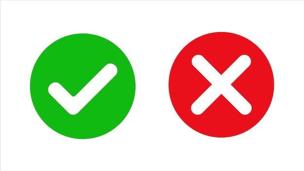 check mark and cross symbol