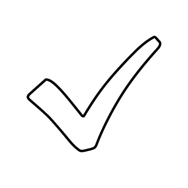 Vector check mark icon hand drawn vector illustration