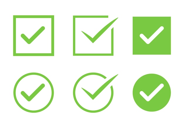 check mark icon set check mark box square frame check box icon with correct buttons and yes check