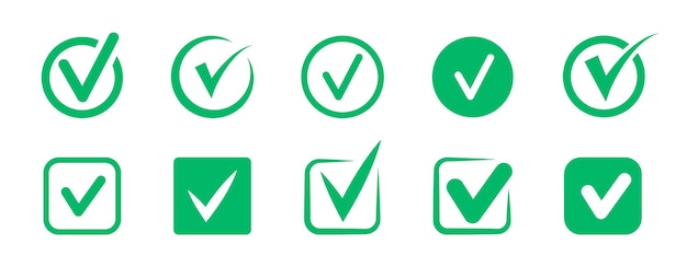 Check mark icon set Profile verification check marks