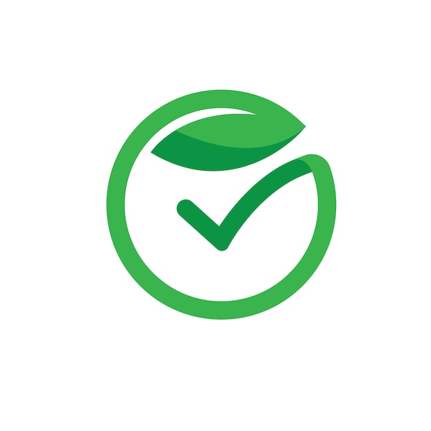 Check mark leaf icon vector concept design template