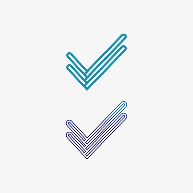 Vector check mark logo and symbol icon design vector illustration