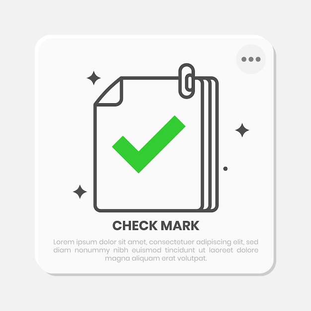 Check mark minimalistic illustration design