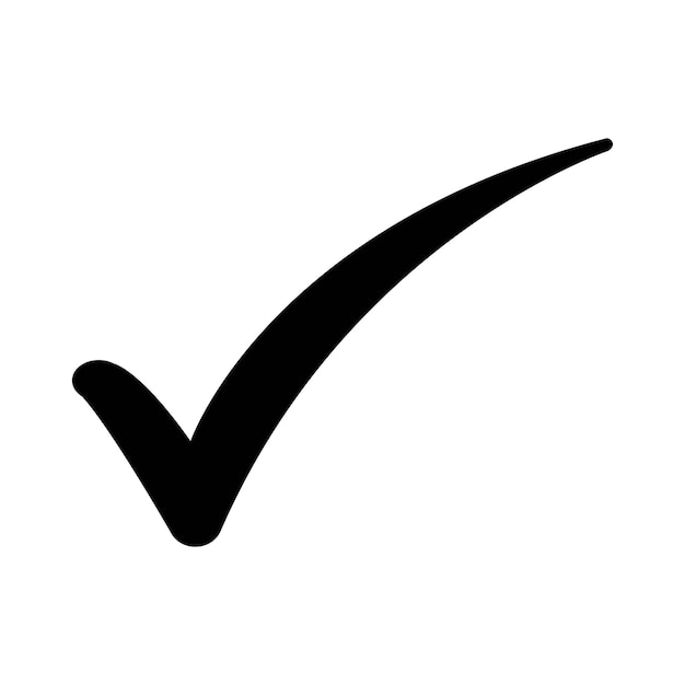 Check mark symbol Check mark symbol on white background drawing by illustration Black check mark