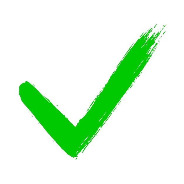 Vector check mark symbol yes button for vote in check box web etc dirty grunge hand drawn tick v