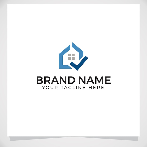 Check mark with house logo template design