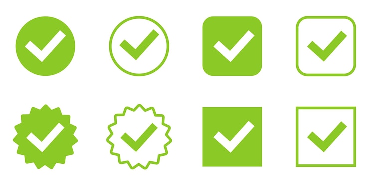 Vector check marks. check mark green vector icons.  approved symbol. vector illustration.