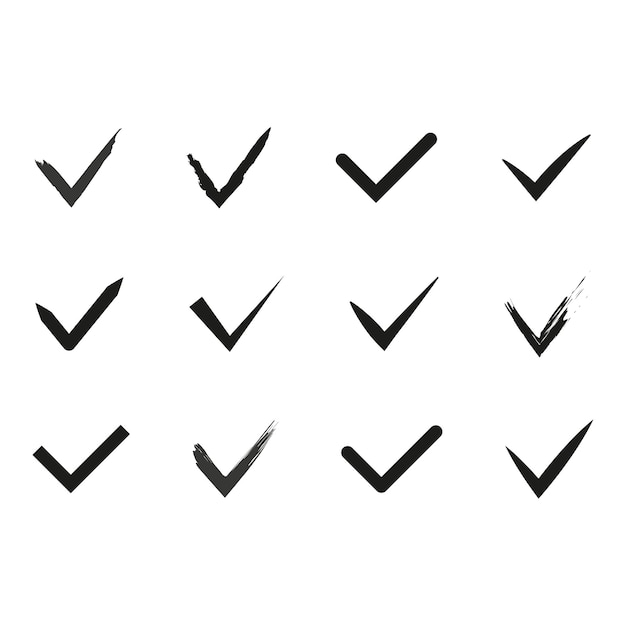 Check marks icons set. Vector illustration. stock image.