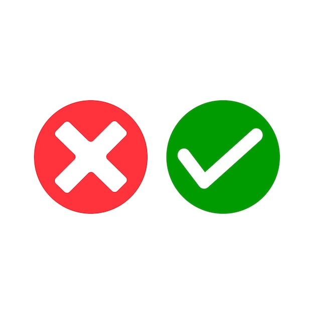 Check marks Tick en cross vector pictogrammen