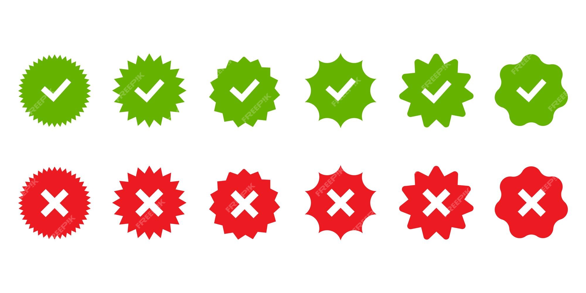 Check Mark Icons Green Tick And Red Cross Logo Verified Checkmark Emoji  Verification Badge Verified Account Symbol Similar To Twitter Stock  Illustration - Download Image Now - iStock