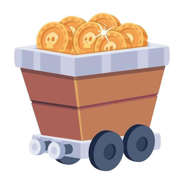 Check out 2d icon of coins cart