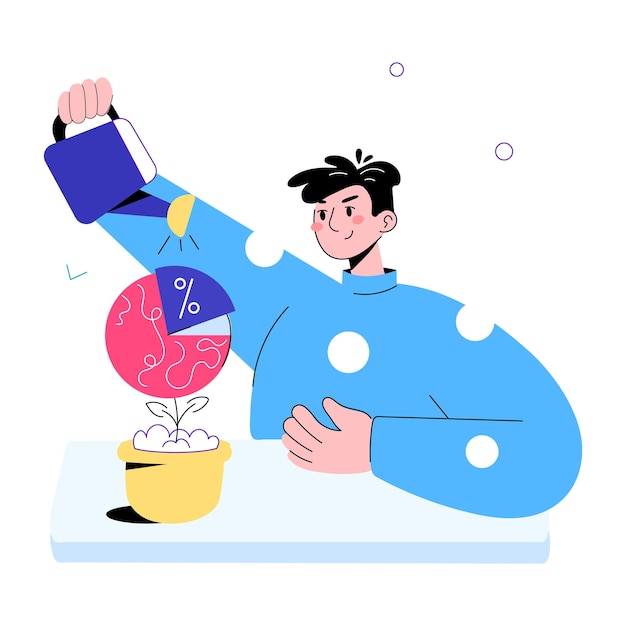 Check out doodle mini illustration of investment growth