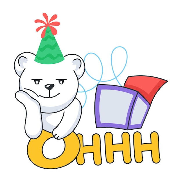 Check out doodle sticker of a funny bear box