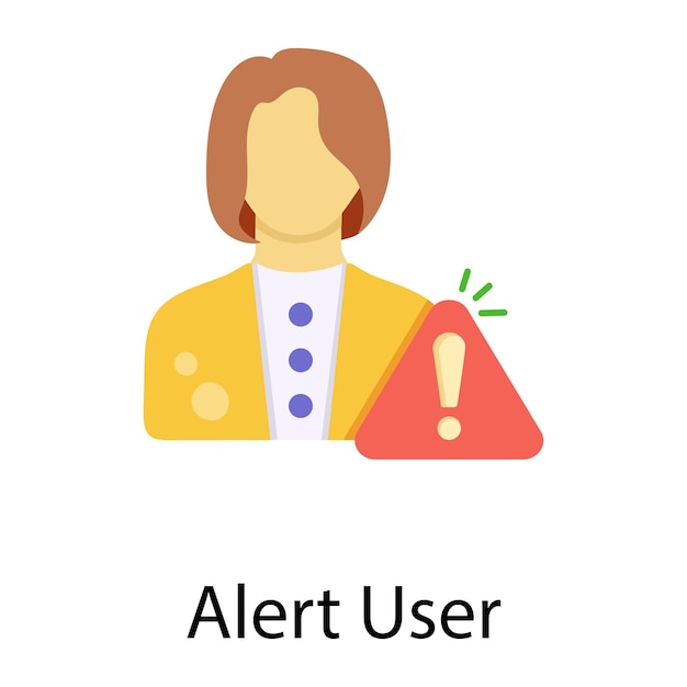 Check out flat icon of alert user