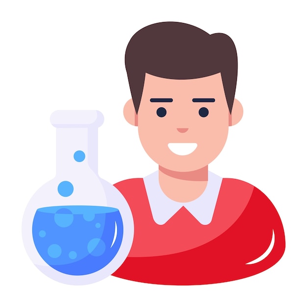 Check out flat icon of science student