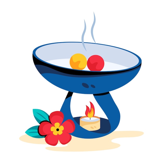 Check out flat icon of wax melter