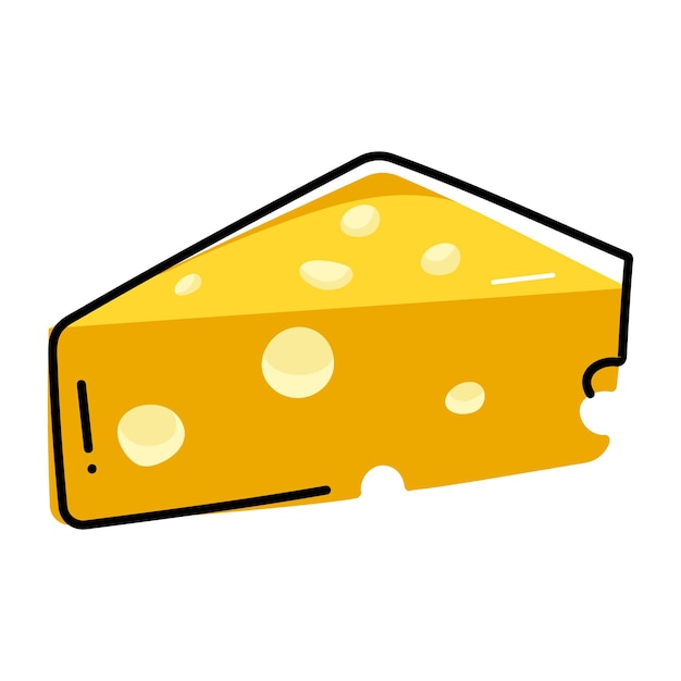 Check out flat sticker of cheese slice