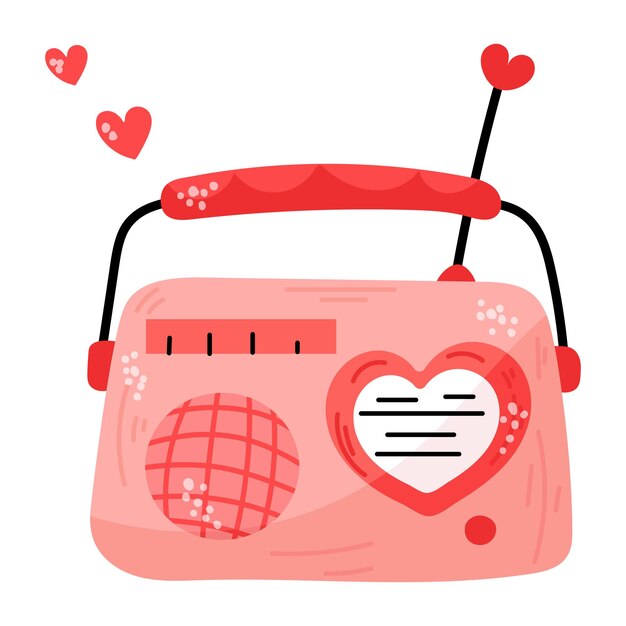 Check out flat sticker of romantic song