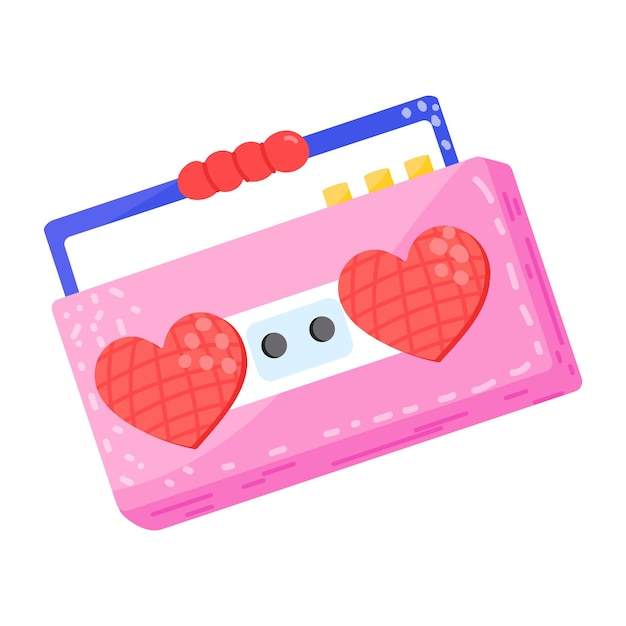 Check out flat sticker of romantic song