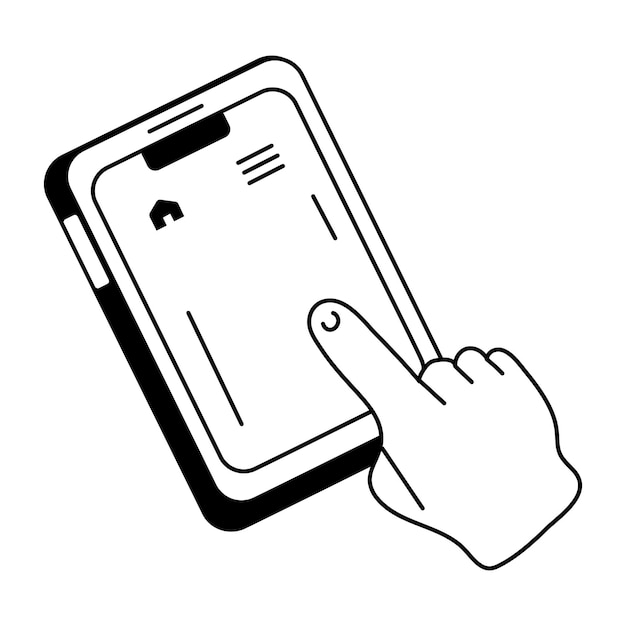 Check out hand drawn icon of mobile menu