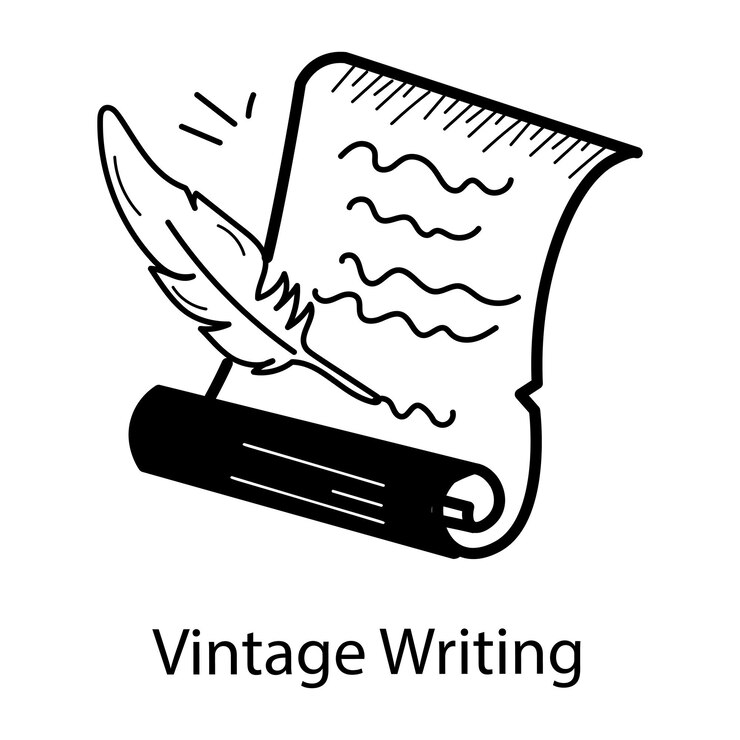Vector check out hand drawn icon of vintage writing