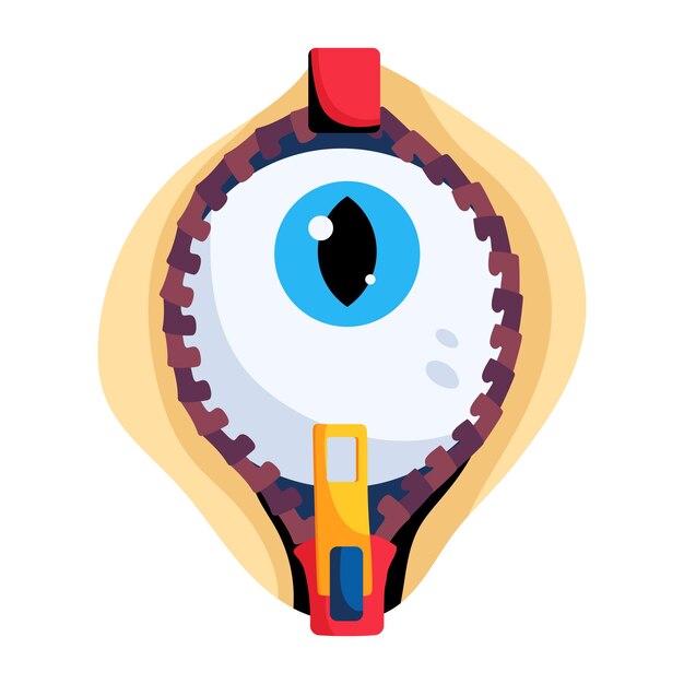 Vector check out horror eye flat icon