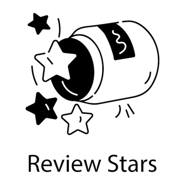 Check out linear icon of review stars