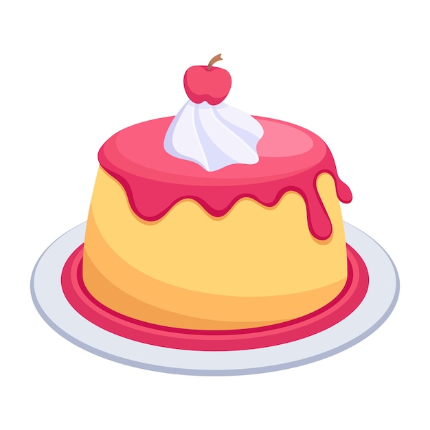 Check out this 2d icon of a sliced sponge cake